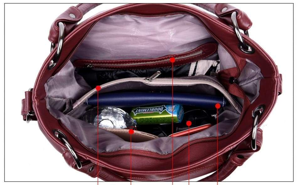 Women Leather  Messenger Handle Tote Shoulder Bags Designer Crossbody
