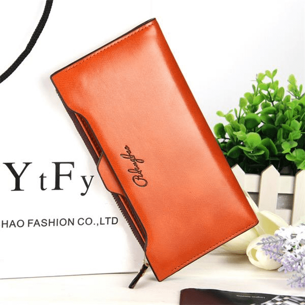 Women Oil Leather Ultrathin Wallet Bright PU Leather Purse Wallet
