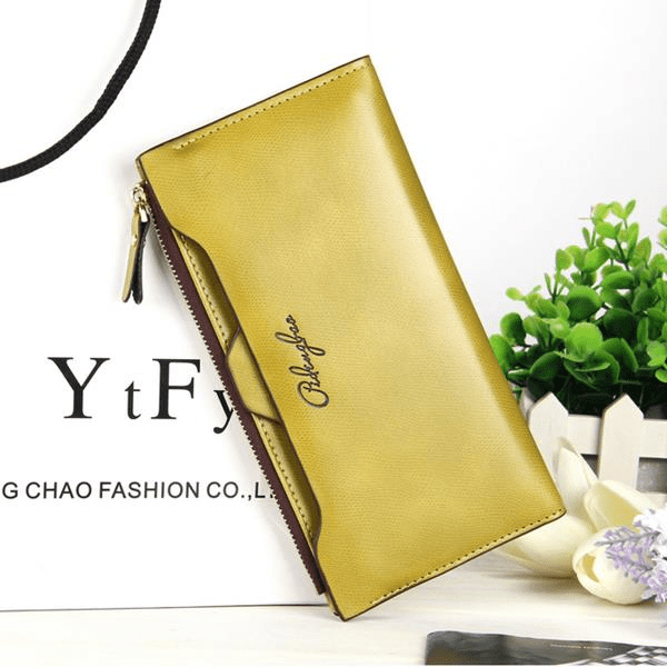 Women Oil Leather Ultrathin Wallet Bright PU Leather Purse Wallet