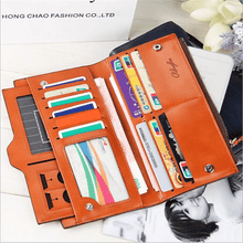 Load image into Gallery viewer, Women Oil Leather Ultrathin Wallet Bright PU Leather Purse Wallet