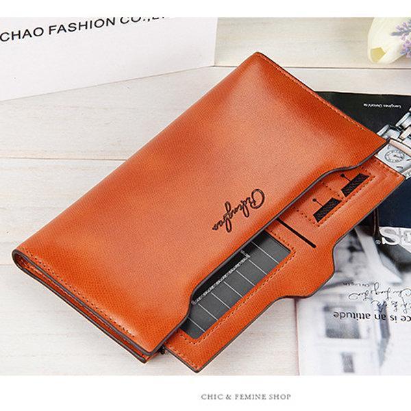 Women Oil Leather Ultrathin Wallet Bright PU Leather Purse Wallet