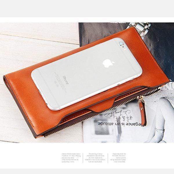Women Oil Leather Ultrathin Wallet Bright PU Leather Purse Wallet