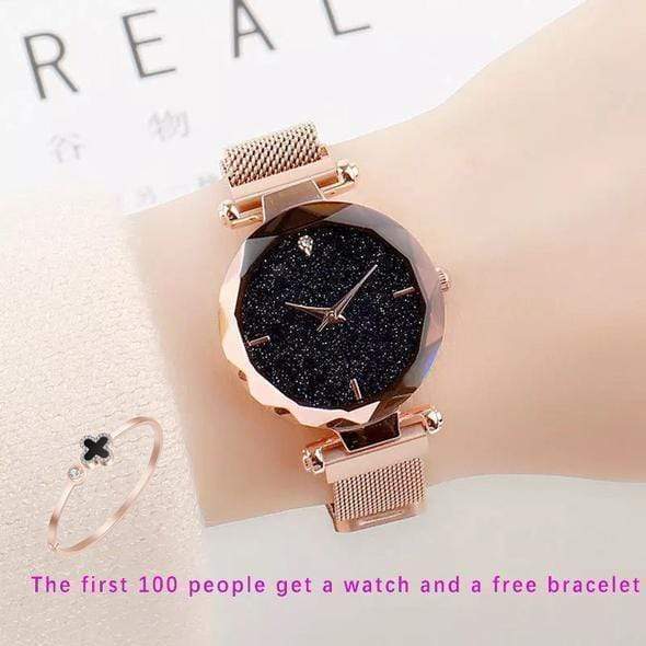 Women  Starry Sky Dial Wrist Watches Waterproof